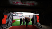 Student Ruck Marchers, leave the Memorial Stadium field after Nebraska Athletic Director Trev Albert