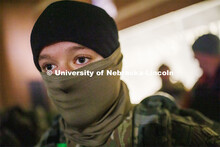 Cold weather gear for a morning walk with wind chills in single digits. Nebraska students and vetera