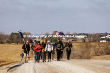 Ruck Marchers walk along Holdrege Street in rural eastern Lancaster County. Nebraska students and ve