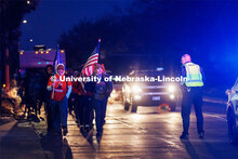 Ruck Marchers begin the march going east through the Veterans Tribute and along Vine street. From le