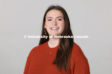Studio portrait of Emily Austin, ASEM New Student Enrollment Orientation Leaders. December 5, 2022. 