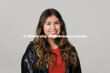 Studio portrait of Carlie Davis, ASEM New Student Enrollment Orientation Leaders. December 5, 2022. 