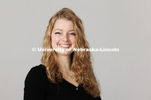 Studio portrait of Maddie Hansen, ASEM New Student Enrollment Orientation Leaders. December 5, 2022.