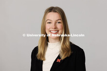Studio portrait of Ellie Reznicek, ASEM New Student Enrollment Orientation Leaders. December 5, 2022
