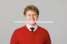 Studio portrait of Jacob Vanderford, ASEM New Student Enrollment Orientation Leaders. December 5, 20