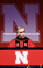 Chancellor Ronnie Green addresses the graduates at the beginning of the ceremony. Winter Undergradua