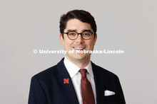 Studio portrait of Grant Hunter, Assistant Director of International Admissions, Office of Admission