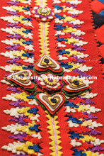 Close-up detail from a quilt titled “Soldier’s Quilt” c. 1850-1910 and probably made in India.