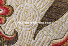 A close-up detail of a quilt titled “Whole Cloth”. The quilt was made in the United Kingdom c. 1