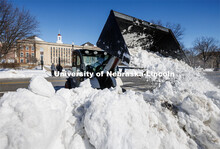 Landscape Services remove snow on City Campus. A snowy Friday on city campus. February 17, 2023. 