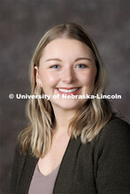 Studio portrait of Courtney Eitzmann, Extension Assistant. Portraits of Extension, IANR and CASNR ed