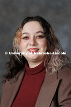 Studio portrait of Hilda Rey, Nebraska Commission on Latino Americans. Portraits of Extension, IANR 