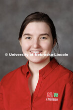 Studio portrait of Laura Tharnish, Office Associate, Nebraska Extension. Portraits of Extension, IAN