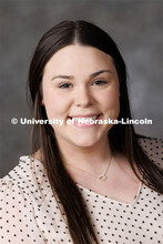 Studio portrait of Madeline Werner, 4-H Extension Assistant. Portraits of Extension, IANR and CASNR 