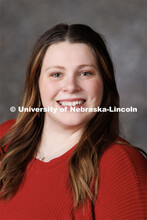 Studio portrait of Alyssa Wessling, NEP SNAP-Ed Assistant. Portraits of Extension, IANR and CASNR ed