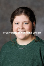 Studio portrait of Sydney Williams, 4-H Extension Assistant. Portraits of Extension, IANR and CASNR 