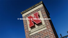Gateway pillar on City Campus. February 27, 2023. 
