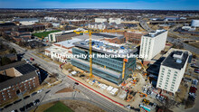 Construction of Kiewit Hall on City Campus. March 1, 2023. 