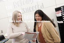 Academic Advisor Bethany Heaney works with a student. Explore Center photo shoot. March 22, 2023. 