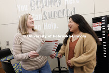 Academic Advisor Bethany Heaney works with a student. Explore Center photo shoot. March 22, 2023. 