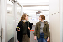 Laura Britten, Academic Navigator works with a student in the Explore Center. Explore Center photo s