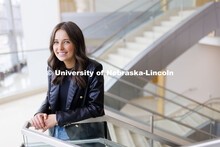 Kelsie Caven, senior in mangement is pictured in Hawks Hall, for women’s history month story. Marc