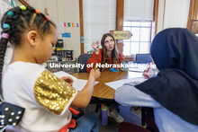 Morgan Twiss, a senior in elementary education from Central City, student teaches in Amy Pinegar’s