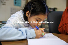 Morgan Twiss, a senior in elementary education from Central City, student teaches in Amy Pinegar’s