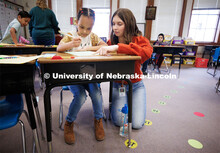 Morgan Twiss, a senior in elementary education from Central City, student teaches in Amy Pinegar’s