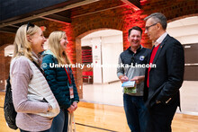 University of Nebraska-Lincoln chancellor Ronnie Green, right, speaks to new students for Admitted S