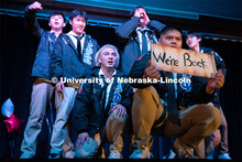 Members of Lambda Phi Epsilon perform during the OASIS and Fraternity and Sorority Life Stroll Off i