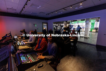 Students produce their Nebraska Nightly telecast in the new Don and Lorena Meier Studio. April 28, 2