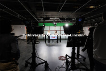 Anchors Jaci Lovci and Macy Neumeister on the Nebraska Nightly newscast. Students produce their Nebr