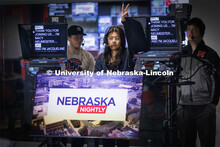 Emily Ortiz-Cantu counts down the seconds until Nebraska Nightly takes the air. Students produce the