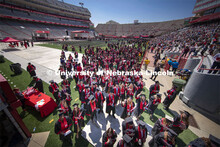 New Husker graduates leave Memorial Stadium. Undergraduate commencement at Memorial Stadium. May 20,