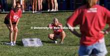 Maddy Tubrick of Omaha can’t believe her toss went so badly as she and Brooklyn Hardie of Sioux Ci