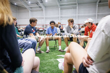 Students sit in discussion circles during Husker Dialogues in the Coliseum and Cook Pavilion. Septem