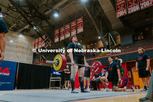 Paul Whitmarsh, sophomore, completing a 270 kilogram deadlift during the Strong Husker Powerlifting 