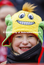 One young husker sports a corn hat. Nebraska football versus Purdue Homecoming game. October 28, 202