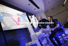 Francesco Bianco, University of Illinois, Chicago, concentrates while using the Space MIRA as Nebras