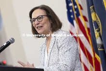 U. S. Senator Deb Fischer addresses the crowd. The U.S. Department of Agriculture's (USDA's) Agricul