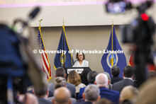 U. S. Senator Deb Fischer addresses the crowd. The U.S. Department of Agriculture's (USDA's) Agricul