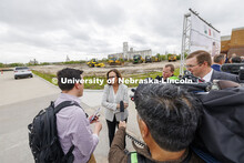 U. S. Senator Deb Fischer speaks with the media following the groundbreaking. The U.S. Department of