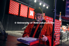 Dr. Robert Gorman works on running UNL’s Graduate Commencement. May 17, 2024. 