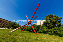 Old Glory by Mark Di Suvero near the Love Library North is part of the sculpture walking tour. June 