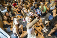 Recruits take a selfie before Bid Day activities. Sorority Recruitment Bid Day. August 24, 2024. 