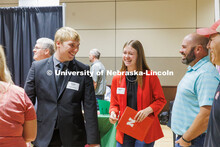 Wade Ohlson (left), a sophomore Agribusiness major and Jaylea Pope, a Junior Ag Leadership, Educatio