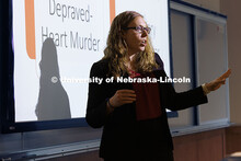 Assistant Professor Lori Hoetger teaching class. College of Law photoshoot. October 10, 2024. 