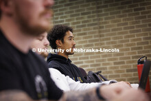 Students listening in a law college lecture hall. College of Law photoshoot. October 10, 2024. 