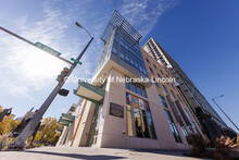 Exterior views of the Center for Great Plains on the corner of 12th and Q Streets. October 24, 2024.